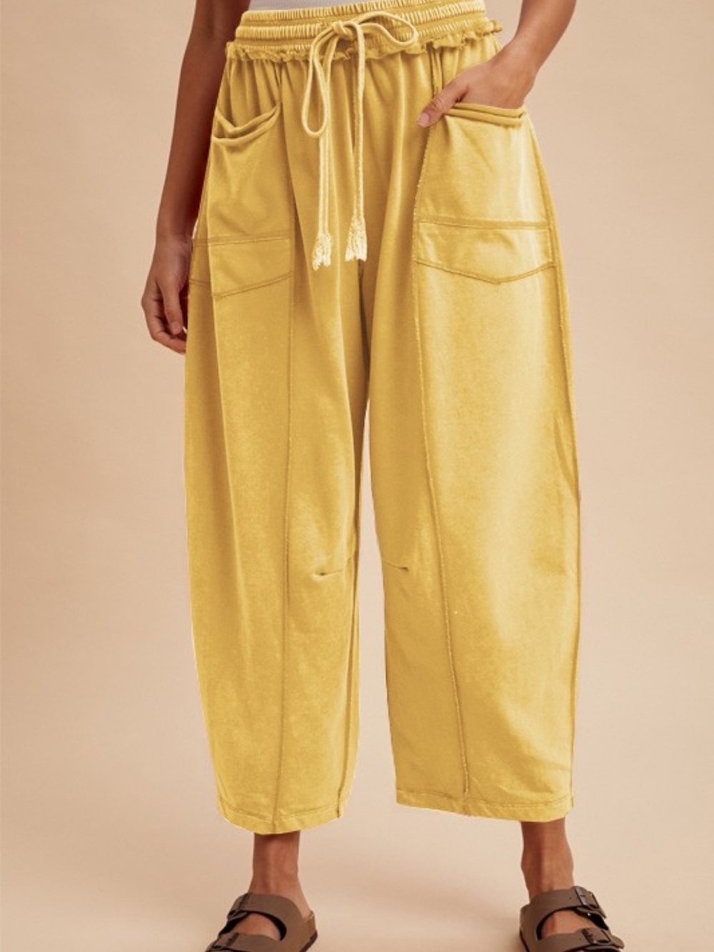 310 ❤️ MINERAL WASH BARREL FIT UTILITY KNIT
PANTS